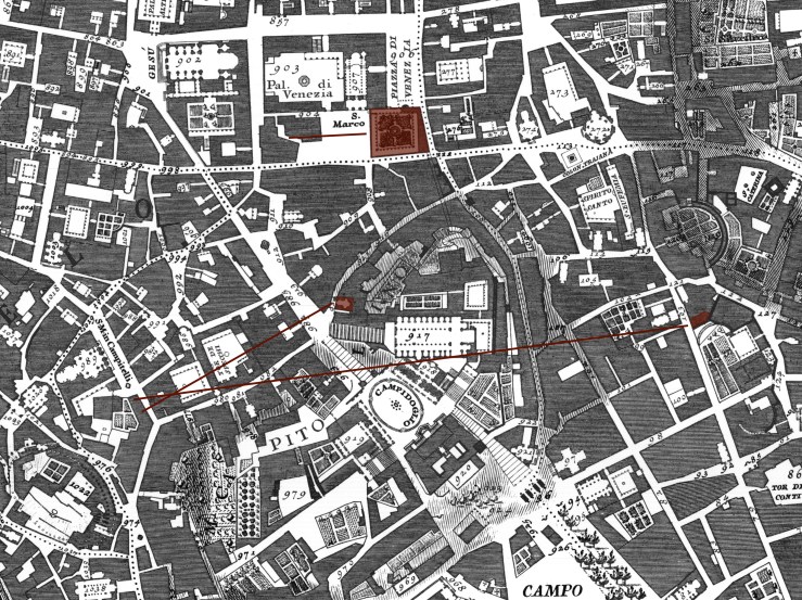 Nolli Campidoglio desplazamientos