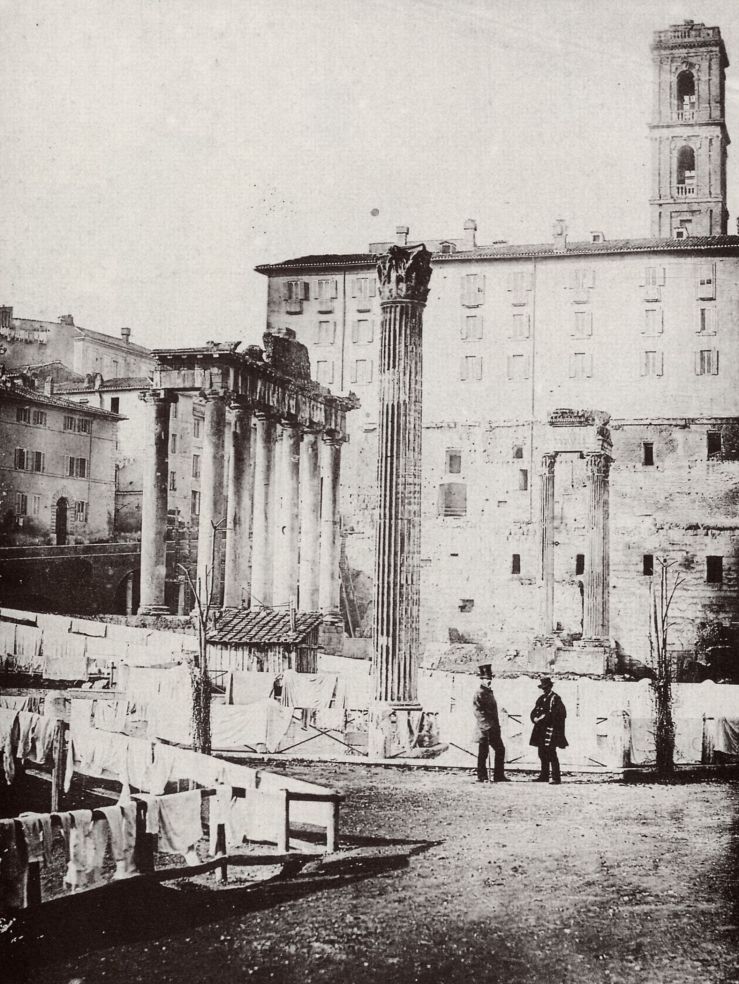Ropa tendida en el Foro Romano 1858
